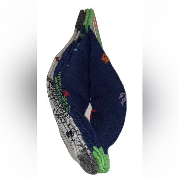 Teenage Mutant Ninja Turtles Crew Socks 2 Pair Men's 6-12 Blue Gray w TMNT Faces - Picture 6 of 11